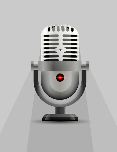 Icono de micrófono con un indicador luminoso.
