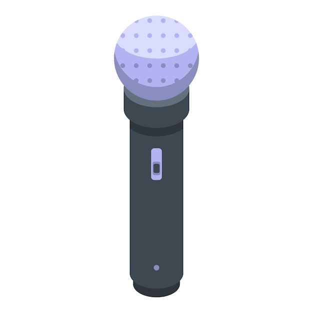 Icono de micrófono de karaoke Isométrico del icono de vector de micrófono de karaoke para diseño web aislado sobre fondo blanco