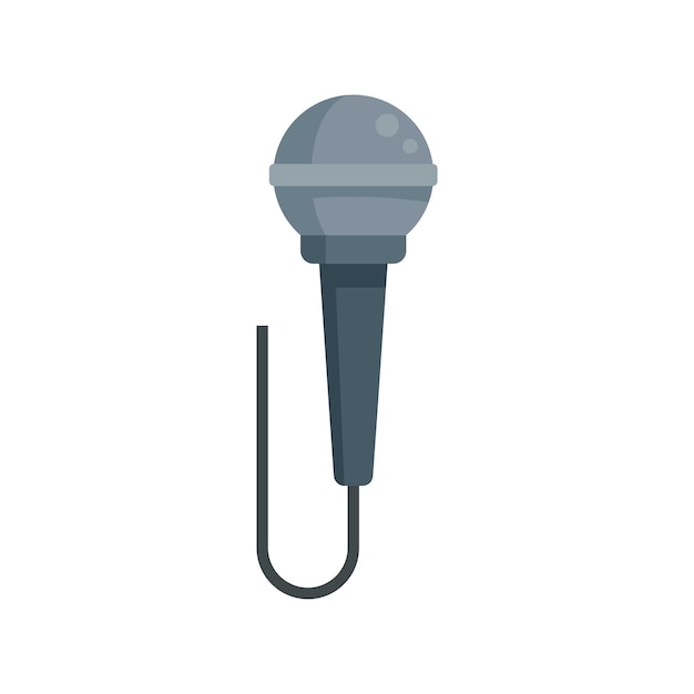 Icono de micrófono de música Ilustración plana del icono de vector de micrófono de música aislado sobre fondo blanco