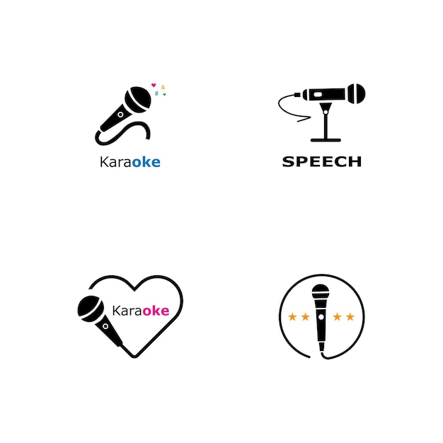 Icono de micrófono plantilla de diseño vectorial