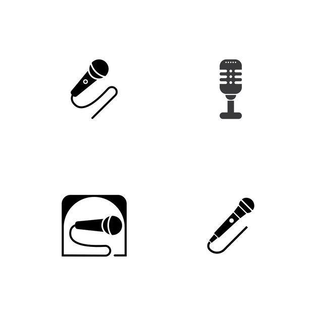 Icono de micrófono plantilla de diseño vectorial