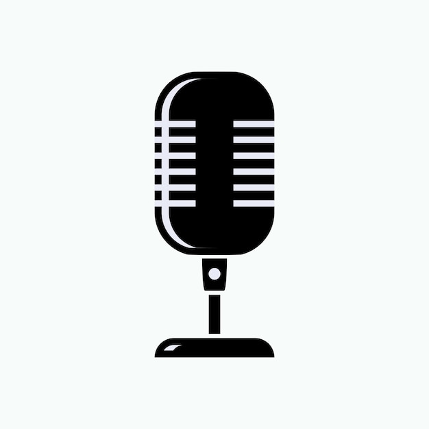 Icono de micrófono Podcast Broadcast Viejo símbolo de Mike Vector