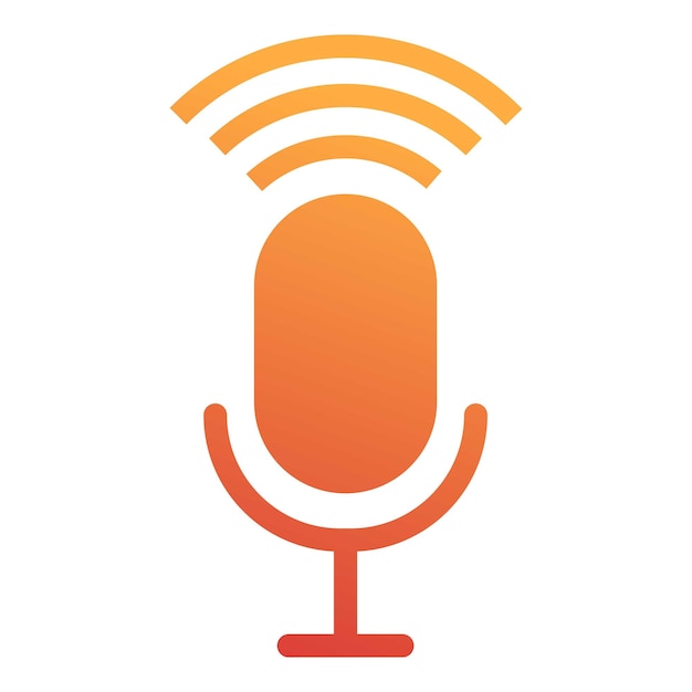 Icono de micrófono de podcast con ondas de señal
