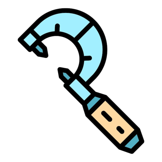 Icono del micrómetro del dispositivo Contorno del icono vectorial del micrómetros del dispositivo Color plano aislado
