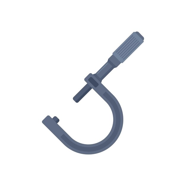 Icono de micrómetro Vernier vector plano Calibrador de precisión Tornillo de calibre aislado