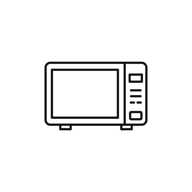 Icono de microondas aislado en fondo blanco