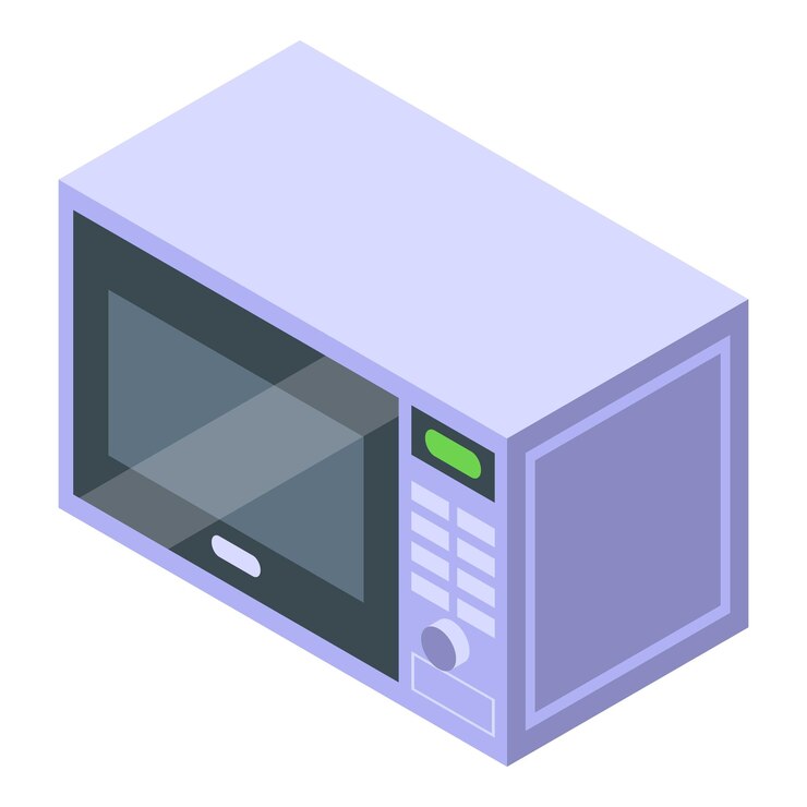 Vector icono de microondas de cocina isométrico de icono de vector de microondas de cocina para diseño web aislado sobre fondo blanco