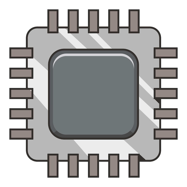 Icono de microprocesador moderno ilustración de dibujos animados de icono de vector de chips de microprocesador moderno para web