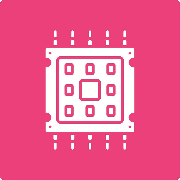 Vector icono del microprocesador
