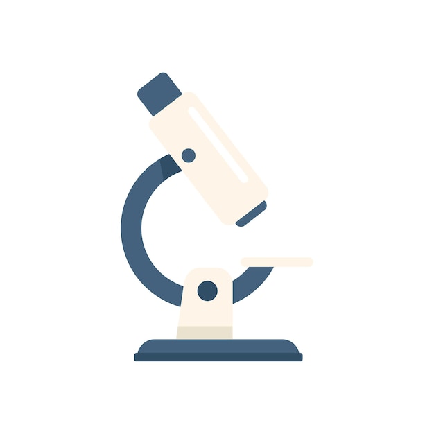 Icono de microscopio de ADN vector plano Laboratorio de pruebas de alimentos OGM aislado