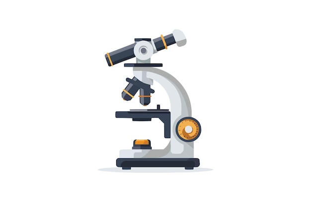 El icono del microscopio aislado sobre un fondo blanco hermoso icono de microscopio de color