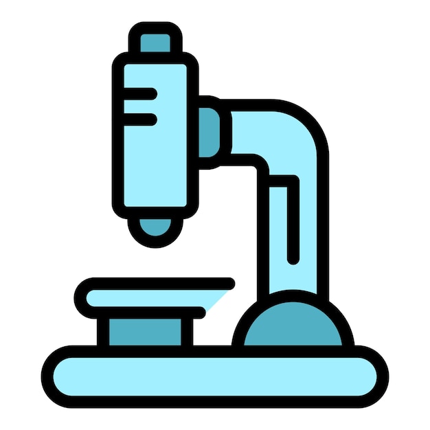 Icono de microscopio Contorno Icono de vector de microscopio para diseño web aislado en color plano de fondo blanco