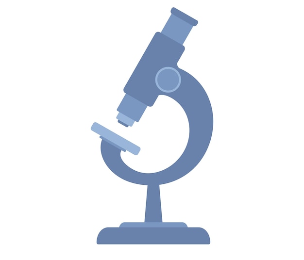Icono de microscopio. Equipo de investigación de laboratorio. Ilustración plana vectorial