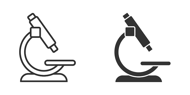 Icono de microscopio en estilo plano Ilustración de vector de lupa de laboratorio sobre fondo aislado Concepto de negocio de signo de instrumento de biología
