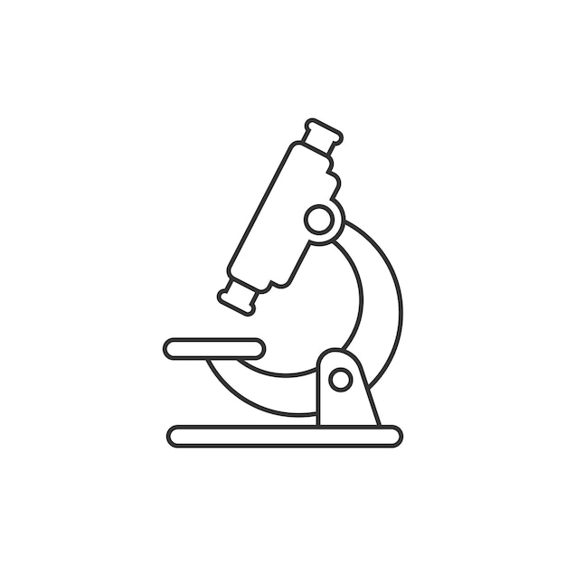 Icono de microscopio en estilo plano Ilustración de vector de lupa de laboratorio sobre fondo aislado Concepto de negocio de signo de instrumento de biología