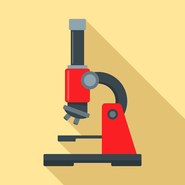 Icono de microscopio Ilustración plana del icono de vector de microscopio para diseño web