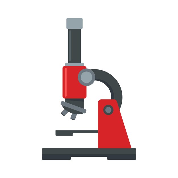 Icono de microscopio Ilustración plana del icono de vector de microscopio para diseño web