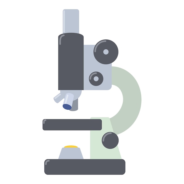 Icono de microscopio Ilustración plana del icono vectorial del microscopio para la web