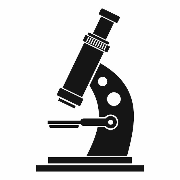 Icono de microscopio en ilustración de vector aislado estilo simple