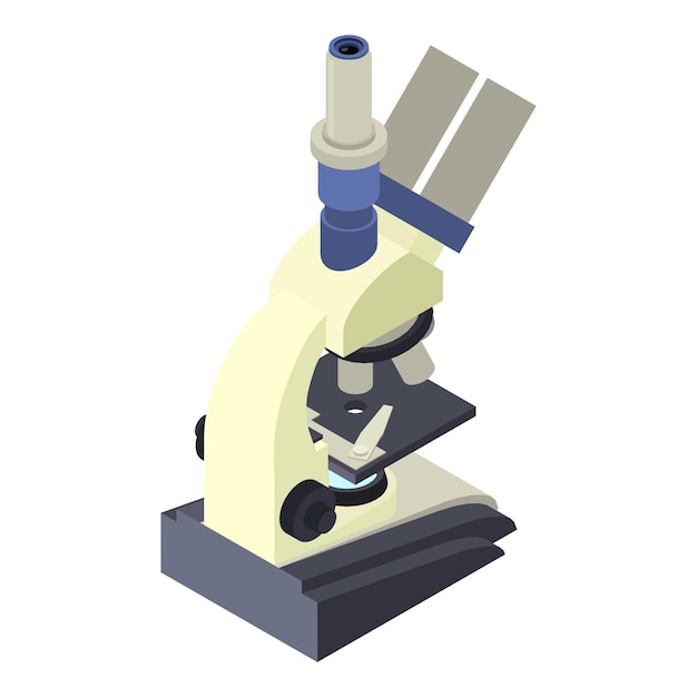 Icono de microscopio Isométrico del icono de vector de microscopio para diseño web aislado sobre fondo blanco