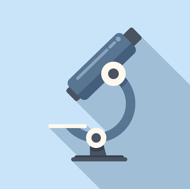 Icono de microscopio de laboratorio vector plano Parada de virus Defensa corporal