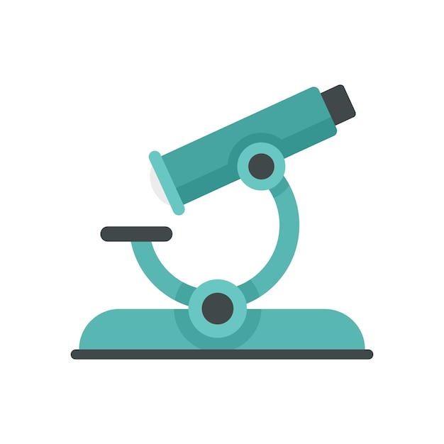Icono de microscopio de lección Ilustración plana del icono de vector de microscopio de lección aislado sobre fondo blanco