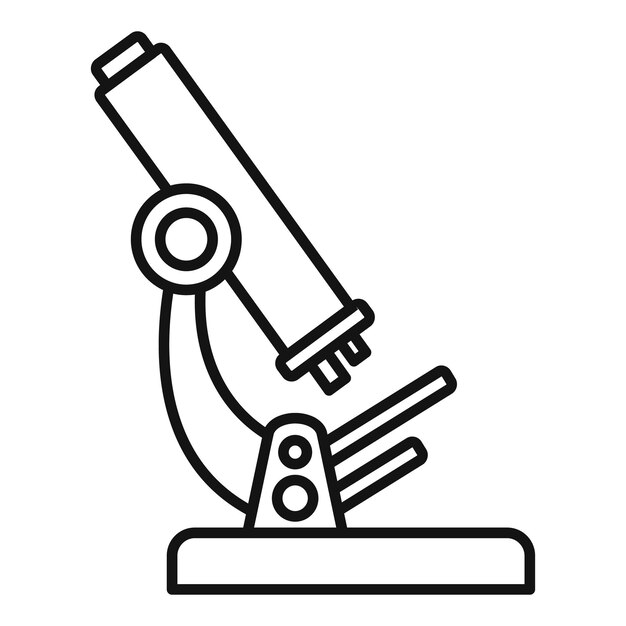 Icono de microscopio de sangre Icono de vector de microscopio de sangre de esquema para diseño web aislado sobre fondo blanco