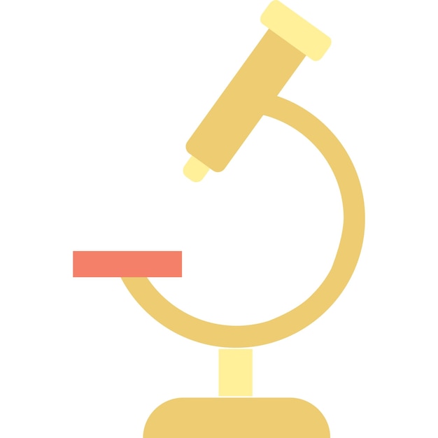 Icono de microscopio Vector de equipo de laboratorio de ciencia Herramienta médica plana Química biología o concepto de medicina
