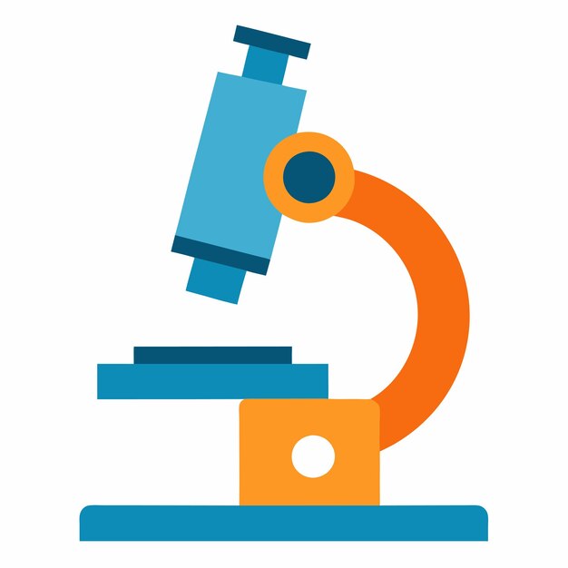 Icono del microscopio vectorial Ilustración de ciencias médicas coloridas