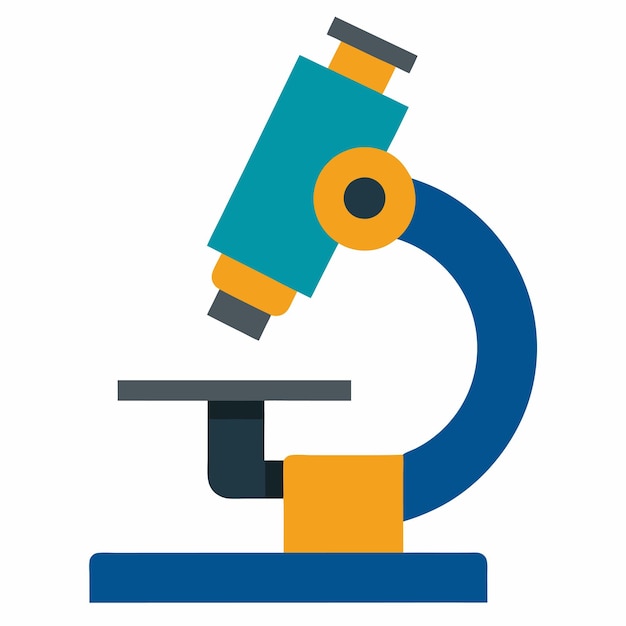 Icono del microscopio vectorial Ilustración de ciencias médicas coloridas