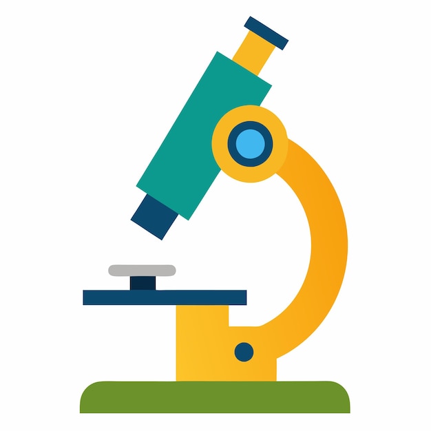 Icono del microscopio vectorial Ilustración de ciencias médicas coloridas