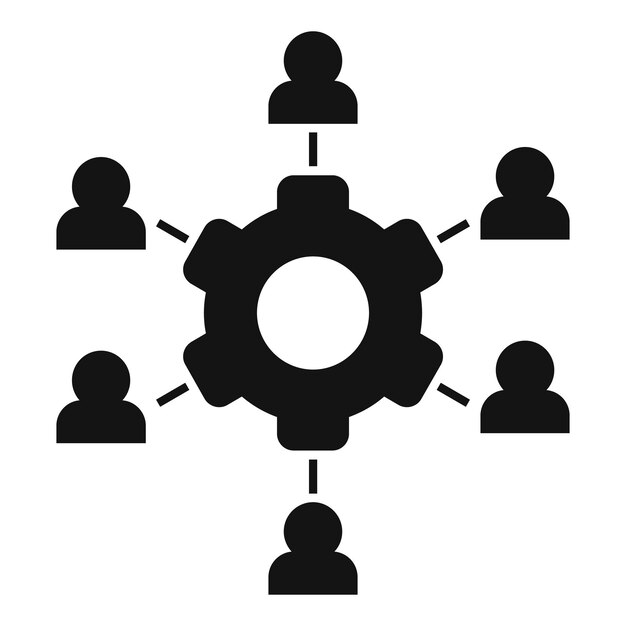 Icono de miembro de engranaje de subcontratación Ilustración simple del icono de vector de miembro de engranaje de subcontratación para diseño web aislado sobre fondo blanco