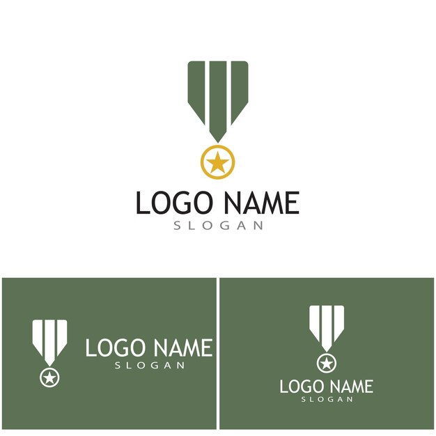 Icono militar diseño de ilustración vectorial plantilla de logotipo