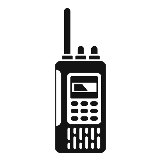 Icono militar de walkie talkie Ilustración simple del icono de vector militar de walkie talkie para diseño web aislado sobre fondo blanco