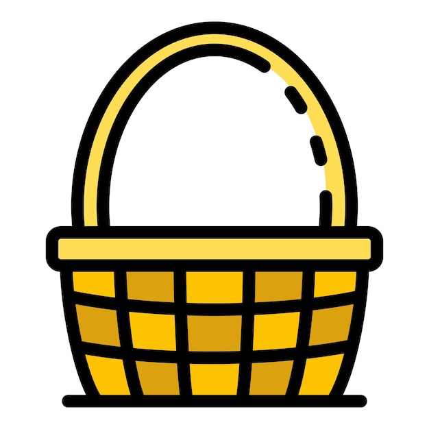 El icono de mimbre tradicional El contorno del icono vectorial de mimple tradicional El color es plano y aislado