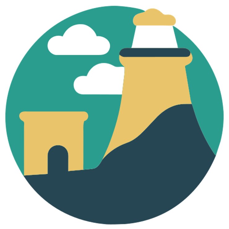 Vector icono de la mina de carbón formas de colores