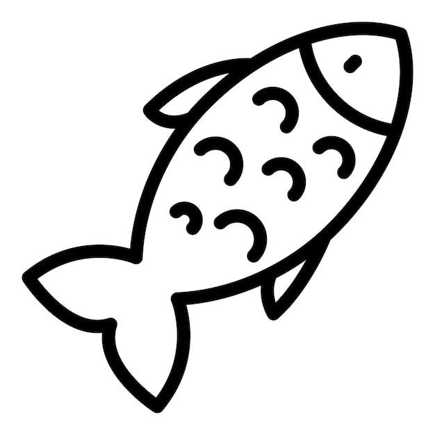 Icono de minerales de pescado Icono de vector de minerales de pescado de contorno para diseño web aislado sobre fondo blanco