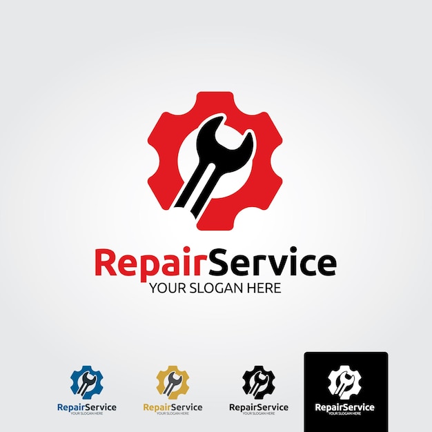 icono de minería servicio de reparación de automóviles diseño de logotipo martillo en engranaje icono herramientas mecánicas vector illustrat