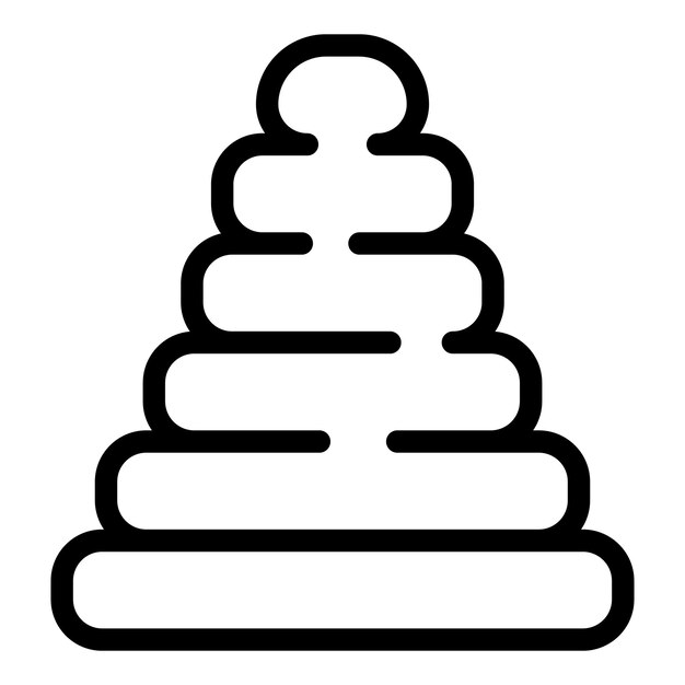 Icono minimalista en blanco y negro de una pirámide escalonada adecuada para varios usos de diseño
