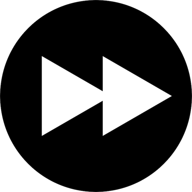 Icono minimalista plano hacia adelante rápido
