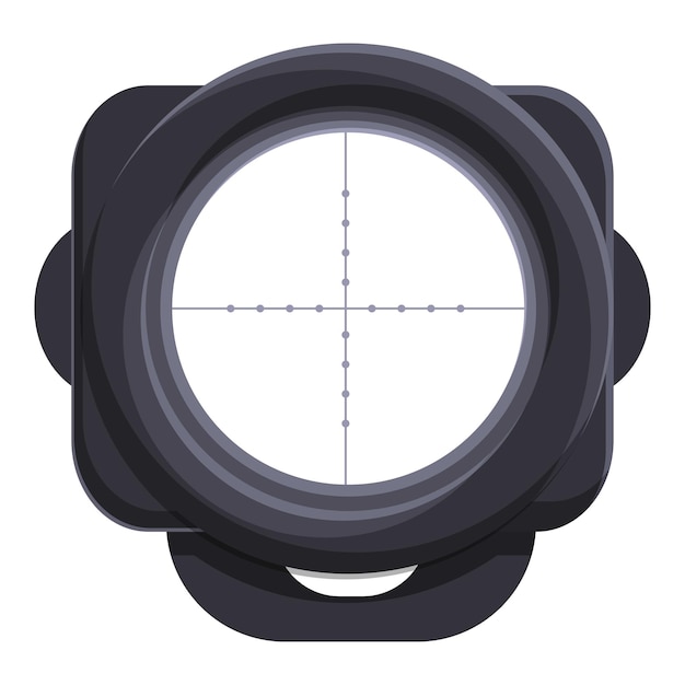 Vector icono de mira de alcance de francotirador caricatura de icono de vector de mira de alcance de francotirador para diseño web aislado sobre fondo blanco