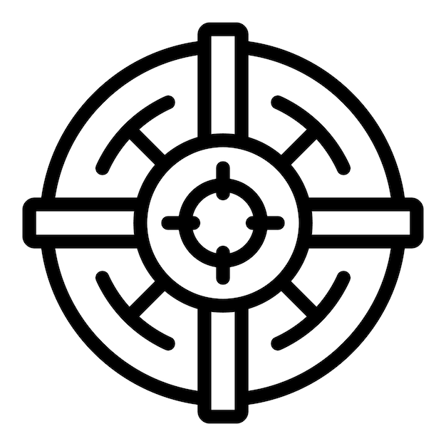 Icono de mira Contorno icono de vector de mira para diseño web aislado sobre fondo blanco