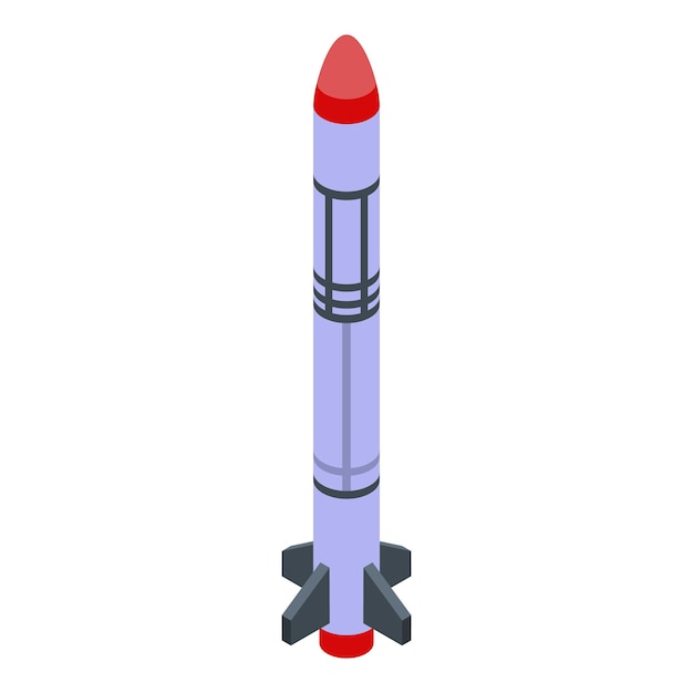 Icono de misil aéreo Isométrico del icono de vector de misil aéreo para diseño web aislado sobre fondo blanco