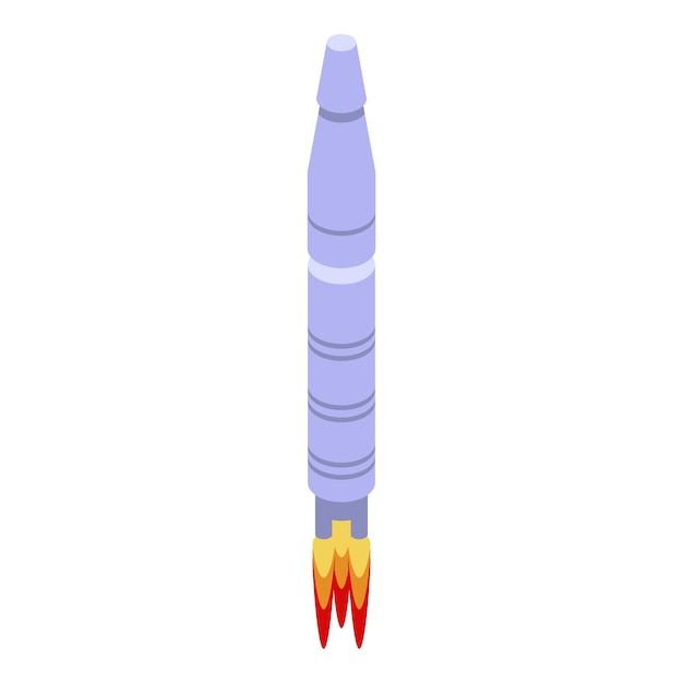 Icono de misil militar Isométrico del icono de vector de misil militar para diseño web aislado sobre fondo blanco