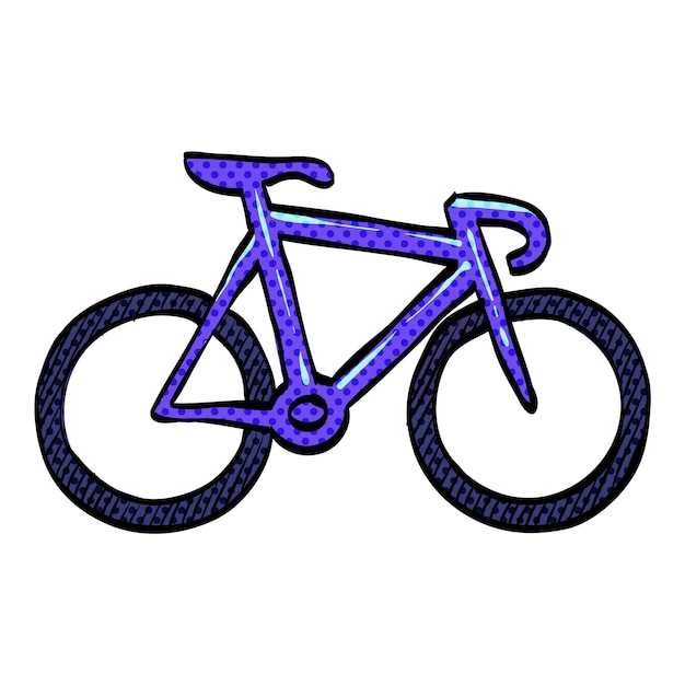 Icono de mitad de tono de bicicleta de pista ilustración vectorial de color dibujada a mano