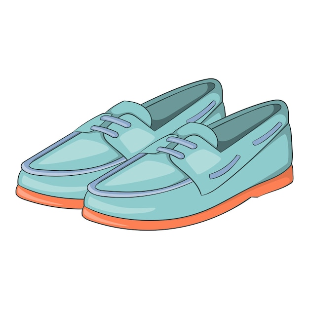 Vector icono de mocasines de mezclilla en estilo de dibujos animados aislado sobre fondo blanco ilustración de vector de símbolo de zapatos