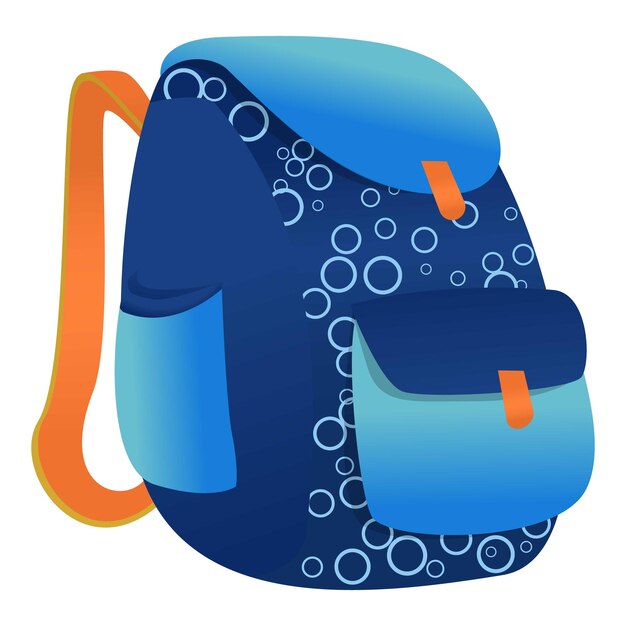 Icono de mochila azul círculo caricatura de icono de vector de mochila azul círculo para diseño web aislado sobre fondo blanco