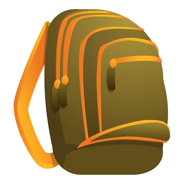 Icono de mochila de camuflaje Caricatura de icono de vector de mochila de camuflaje para diseño web aislado sobre fondo blanco