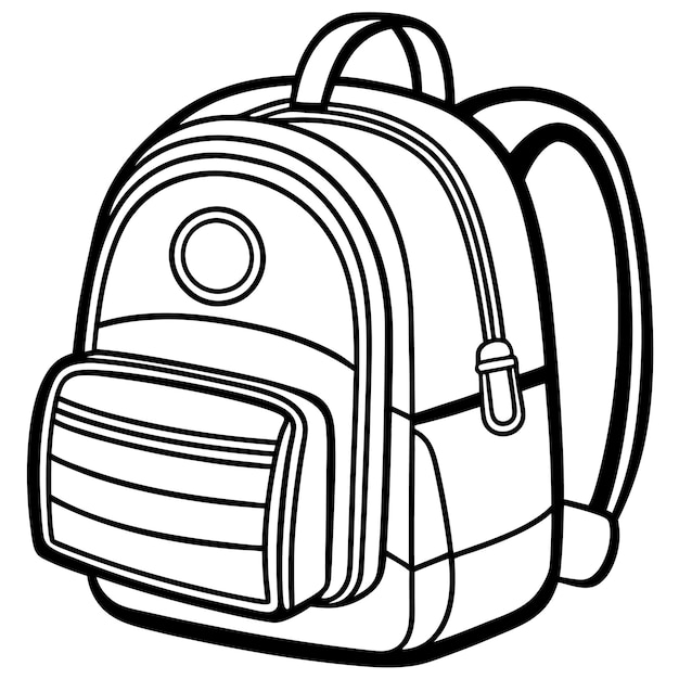 Icono de mochila con contorno con trazo editable Lógico de mochila escolar de estudiante mochila de la escuela Trave