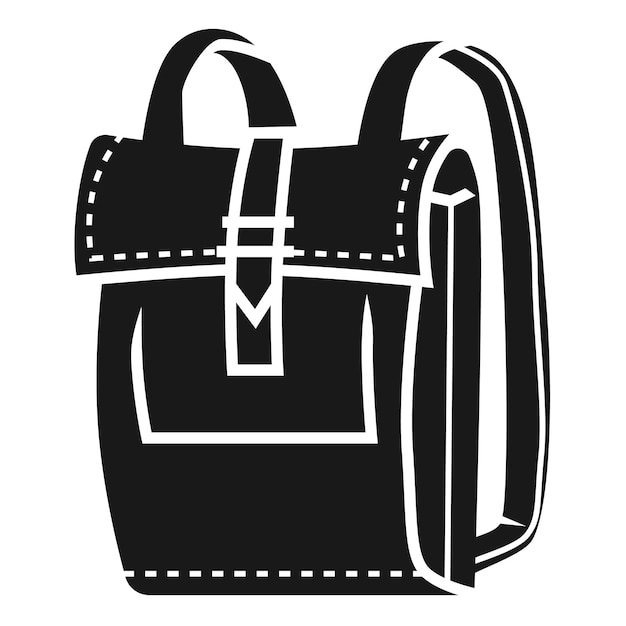 Icono de mochila de cuero Ilustración simple del icono de vector de mochila de cuero para diseño web aislado sobre fondo blanco